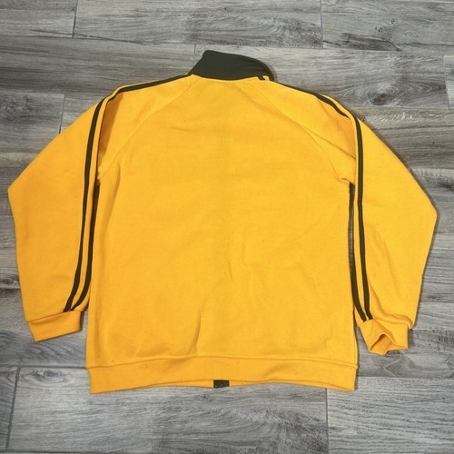 Vtg Australia Men's XL Yellow Full Zip Green Striped Long Sleeve Track Jacket - Picture 11 of 11