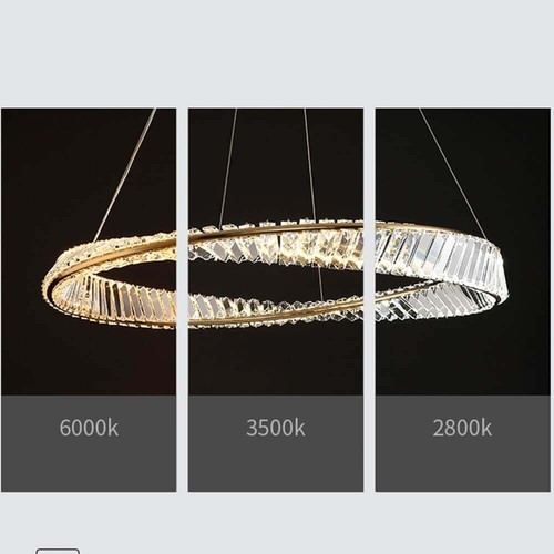 Lampadario LED moderno plafoniera oro acciaio inox anello ritorto regolabile - Foto 10 di 21