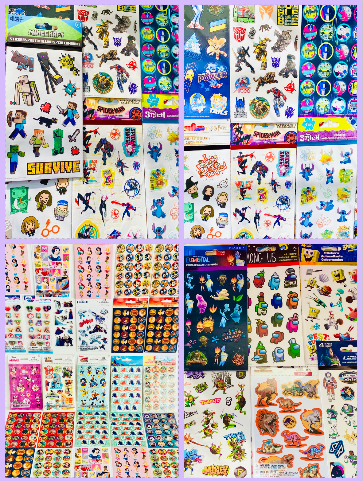 WHOLESALE 688 Stickers for Kids GLITTER Metallic, Glossy, Decorative Craft Pack