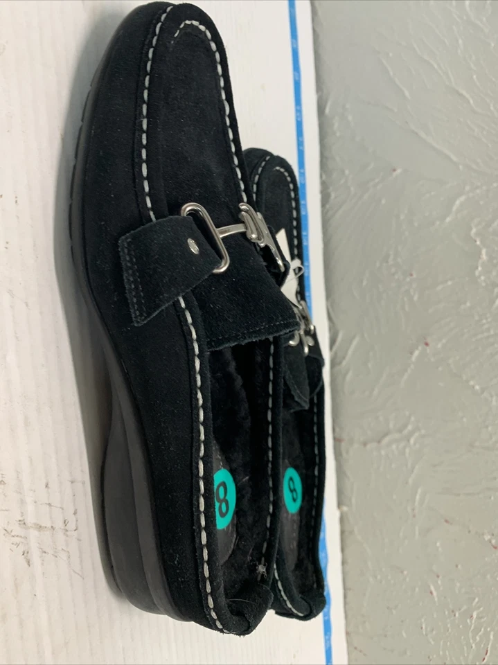 MOCASÍN DESLIZADORES COLE HAAN DE GAMUZA NEGRA PARA MUJER TALLA 8 B 161 D20689 F 8 Foto 2 de 4
