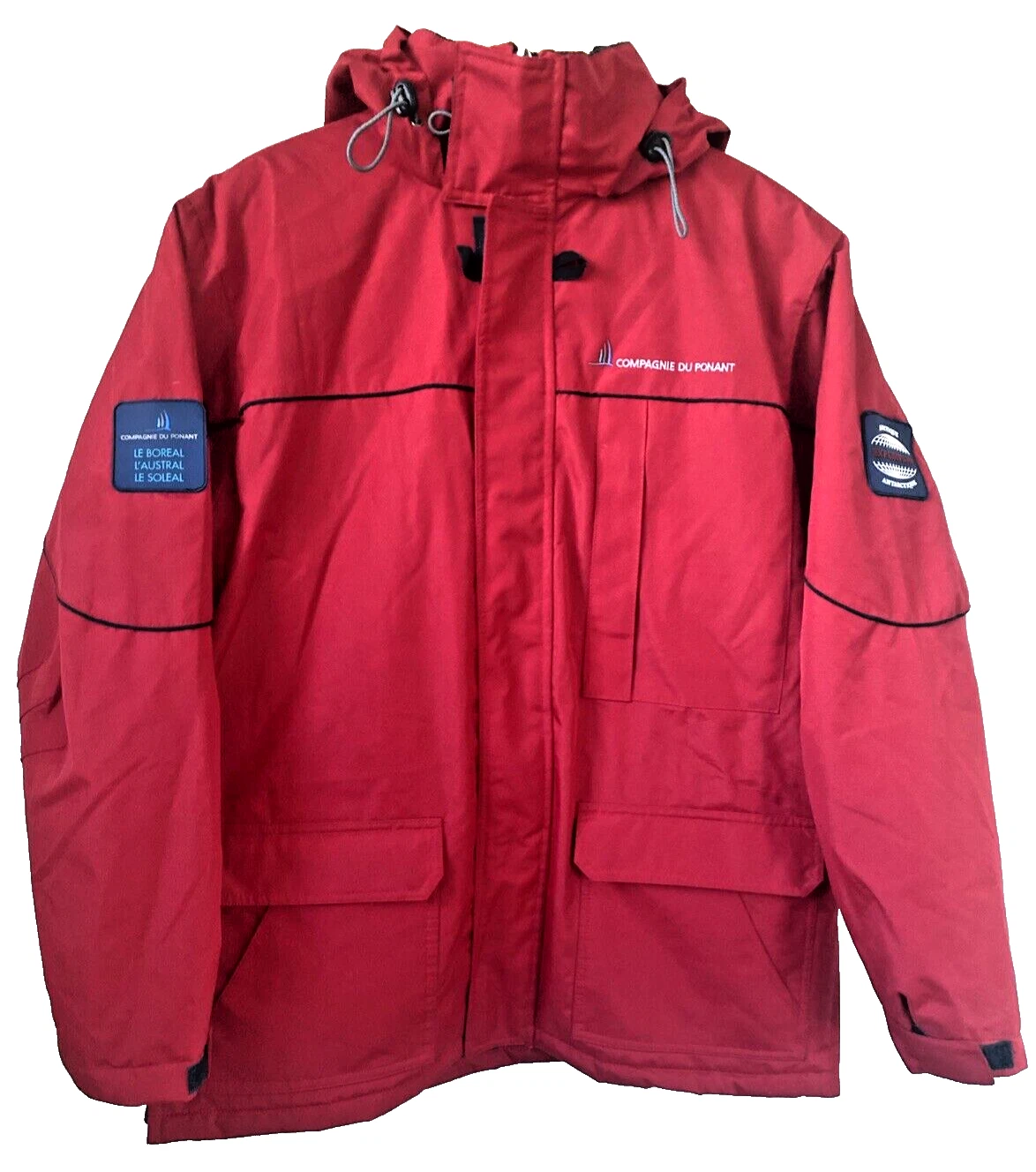 Compagnie Du Ponant 88 Parka Ski Jacket Coat Full Zip Men's M Red Hood image 1
