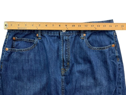 Gap Denim Women's Size 32 Maxi Long Raw Hem Dark Wash Skirt - Picture 8 of 24
