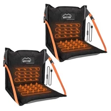  Black Heated Inflatable Stadium Seat Backrest 2 Pack Jet-black Heated Version