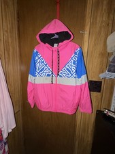 Victoria's Secret PINK Colorblock Sherpa Lined Windbreaker Jacket Size XS/S