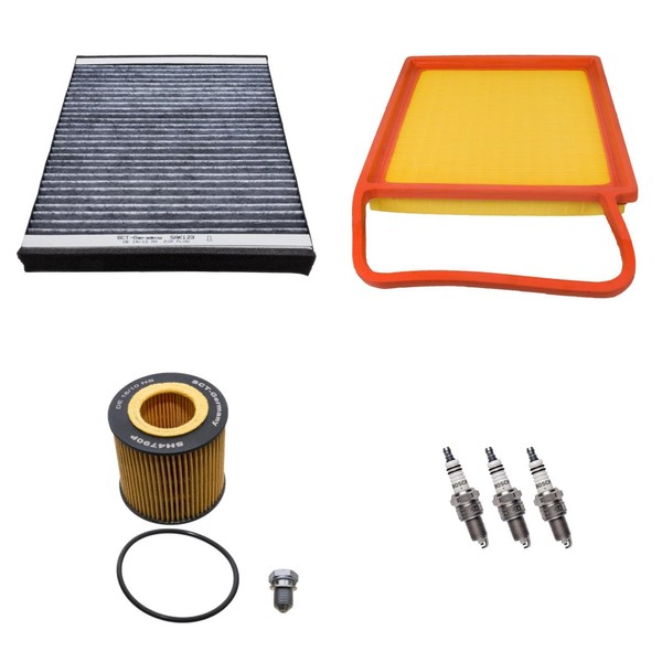 Filter Satz +ZüNdkerzen Inspektionspaket FüR VW Polo 9N Skoda Fabia 1.2 40Kw AWY-image