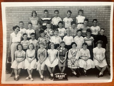 Class Picture Kids 1955 GRADY School Vtg Found Photo 7 x 5