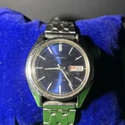 Seiko Automatic Blue Dial Day Date Watch Vintage 7009-8279 Cal 7009