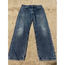 Levi Strauss 501 93 Straight Jeans Mens Dark Wash Button Fly Denim 32x30