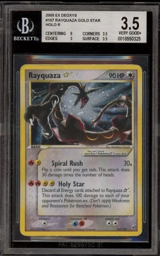 Pokemon Rayquaza Gold Star EX Deoxys Holo Ultra Rare #107 BGS 3.5