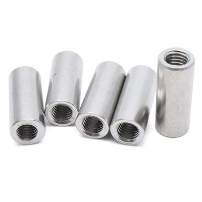 5Pcs M8 Thread Round Coupling Nut Stainless Steel Sleeve Stud Nut Connecting ...