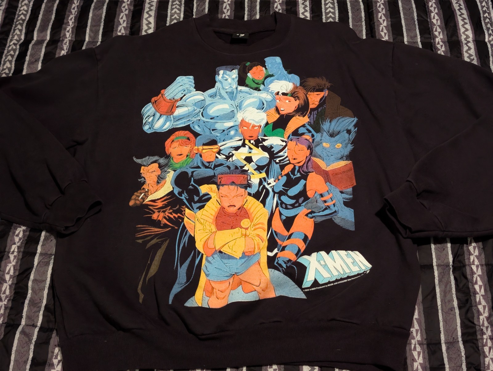 X-Men Black Crewneck Sweatshirt Marvel Jim Lee mask and disguise black XL NEW