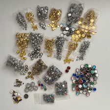 JOB LOT NEW FLAT TOP/DOME/GOLD/SILVER/DIAMANTE EMBELLISHMENT CLAW STUDS.