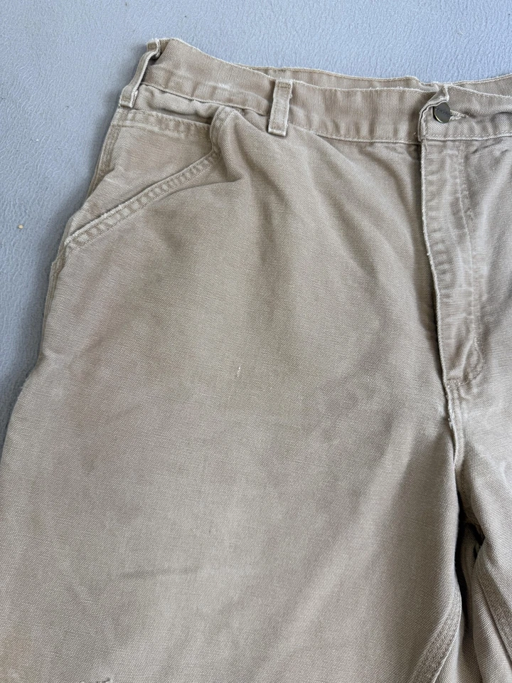 Carhartt Pants Mens 36x30 Tan Dungaree Fit Canvas Workwear Carpenter Distressed - Image 3 of 4