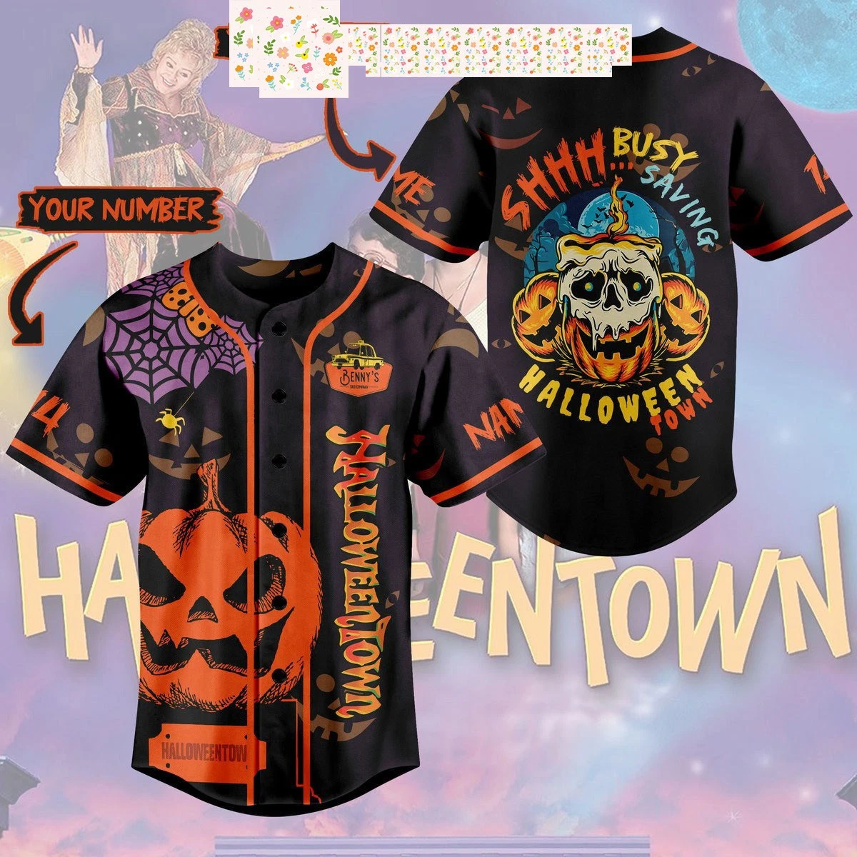 Halloween Town Personalized Baseball Jersey