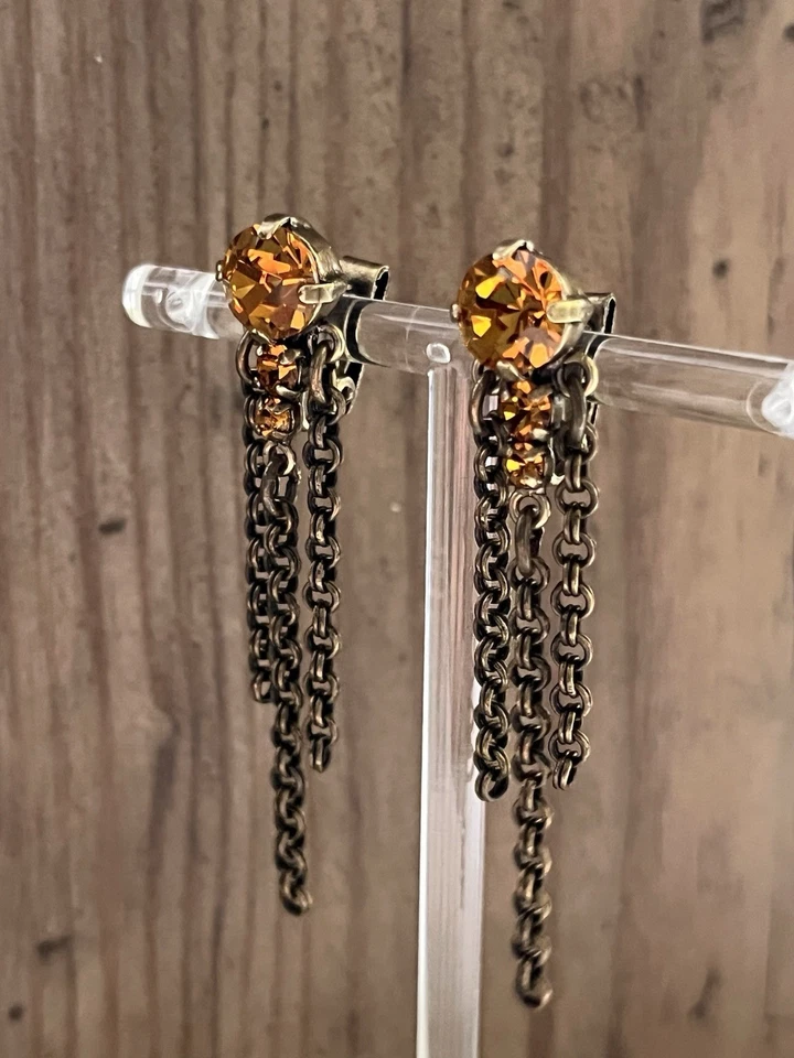 Konplott Ohrringe Ohrclip Gelb  Boho Hippie vintage  - Bild 3 von 4