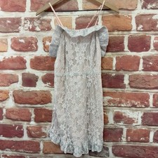 Bcbgeneration Dress Womens 6 Pink Gray Floral Lace Casual Evening Zip Up