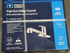Project Source Chrome 1-handle Deck-mount Utility Faucet with Pulldown Sprayer