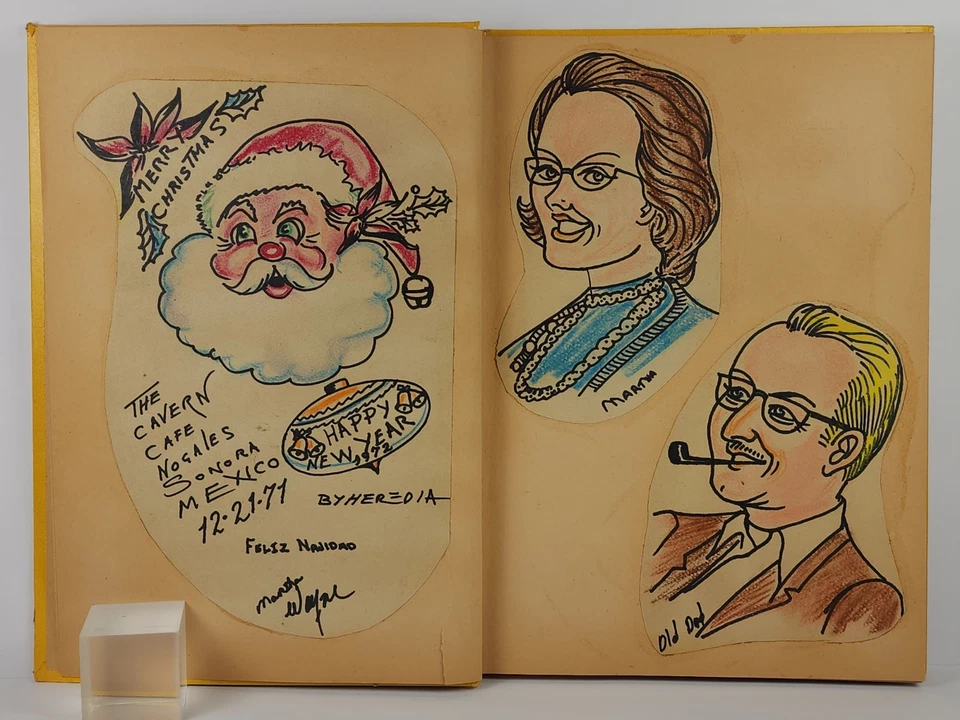 Libro de recortes vintage de La Caverna Café Nogales con arte de Ignacio Heredia Fred Rhoads Foto 4 de 4
