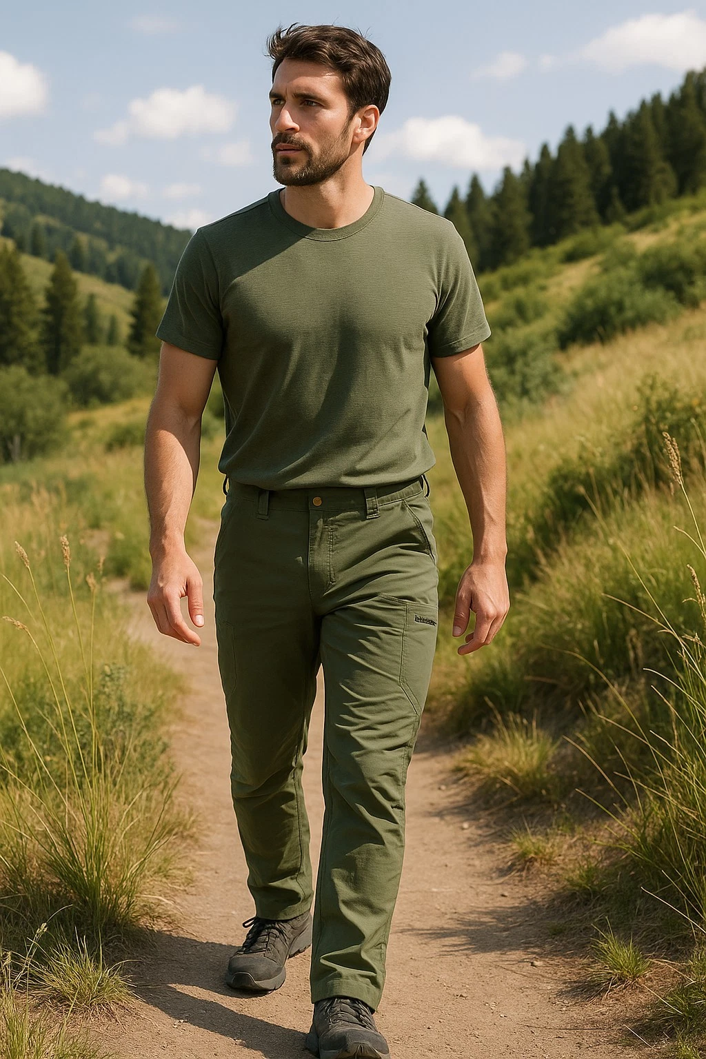 Marmot Nylon Hiking Pants Olive Green Zip Pockets Lightweight Trail 32 X 29