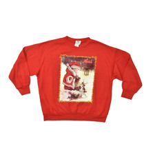 Vintage Nutcracker Noel Santa Dog Graphic Red Sweatshirt Large Made in USA