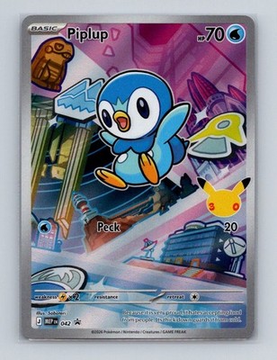 Piplup 042 2026 Pokemon Mega Evolutions Partner 1 Black Star Promo Card NM+ a
