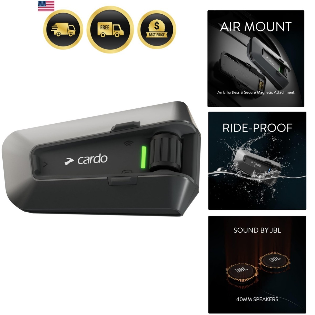 PACKTALK Edge Motorcycle Bluetooth Communication System Headset