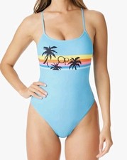 Ocean Pacific Swimwear Youth Size Medium One Piece Swimsuit Aqua Palm Print