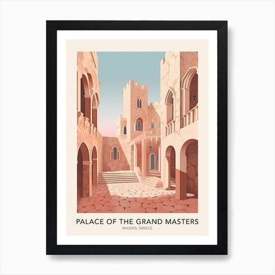 Palast der Großmeister Rhodos gerahmtes Wandbild Poster Leinwanddruck Bild