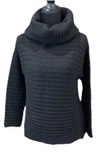 Massimo Dutti Womens Black Wool Blend Chunky ...