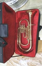 BARITONE HORN  MADE OF PURE BRASS METAL IN GOLD POLISH WITH CASE BOX & FREE SHIP