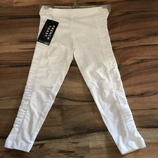 French Toast white Ankle Length Leggings w/ Ruching girls