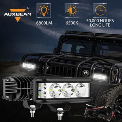 2x AUXBEAM 5'' LED Pods Fog Lights Sided Side Shooter Spot Flood Combo Light Bar