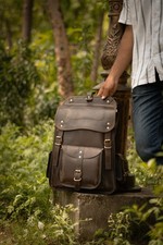 Vintage Leather Backpack Full Grain Handmade Laptop Travel Rucksack Laptop Bag