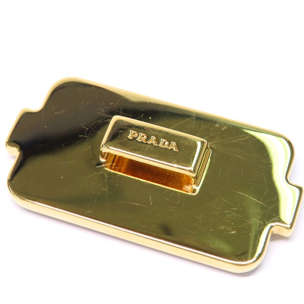 PRADA Key Ring Keychain Bag Charm Robot Leather Black Gold Authentic by JAPAN FS thumbnail 4