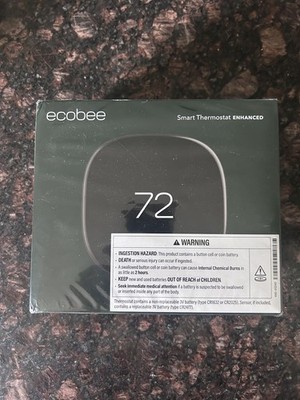 Ecobee EB-STATE6L-01 Smart Thermostat Enhanced Black, Brand New and Un-Opened