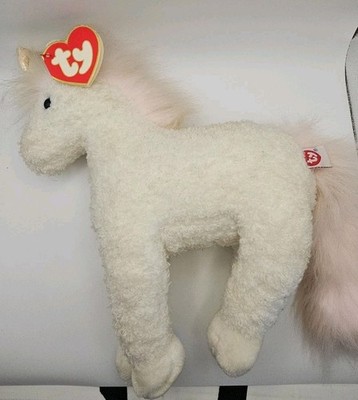 Vtg Ty Classic SPARKLES Unicorn White 11in Plush Pink Tail Mane Silver Horn 1996