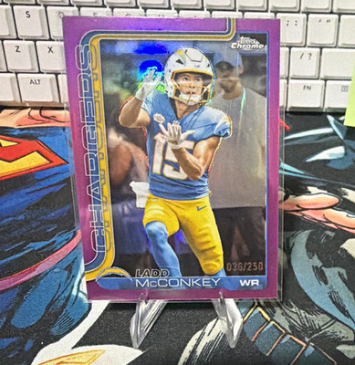 Topps Chrome Ladd McConkey CHARGERS Purple /250 Los Angeles Chargers