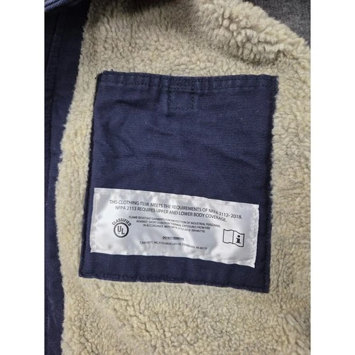 Carhartt Vest Mens XL Navy Blue FR Flame Resistant Sherpa Lined Duck CAT 4 image 13