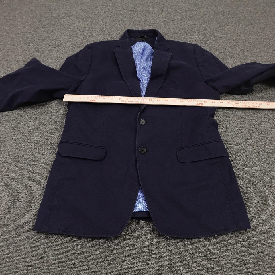 Banana Republic Blazer Mens 40R Navy Blue Tailored Fit Cotton Sport Coat Casual - Image 4 of 4
