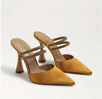 Sam Edelman Women's Agustina Pump Golden Yellow Evening Dress Mules 7 M $150