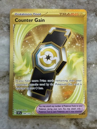 Counter Gain 249/191 Pokemon Surging Sparks Hyper Rare Gold Near Mint