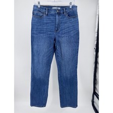 Lands End Womens High Rise Straight Leg Jeans Medium Wash Blue Denim Size 10