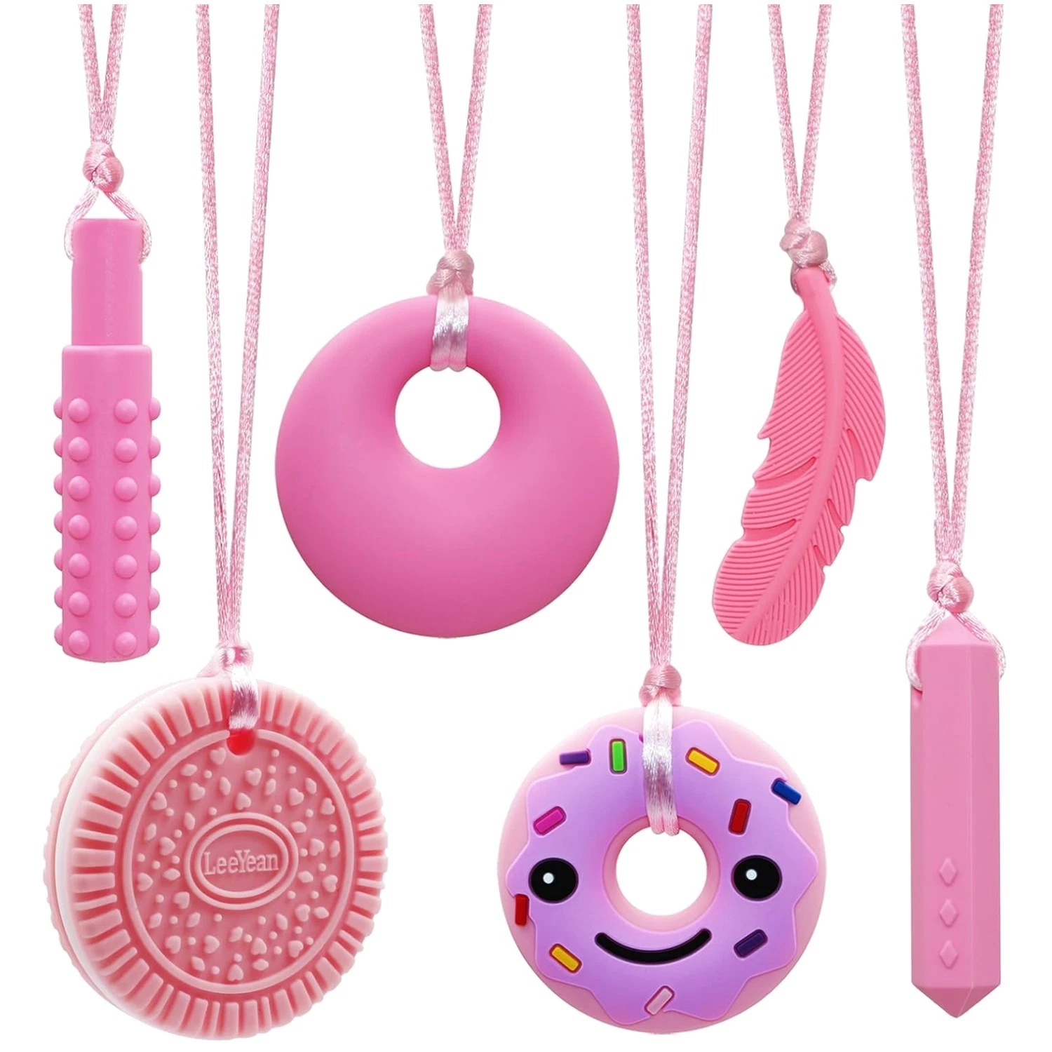 Chew Necklaces for Sensory Kids, Silicone Chewy Ne