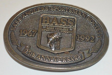 Bass Anglers Sportsman Society 25th Anniversary Belt Buckle 1967 to 1992