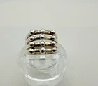 Vintage Mexico .925 Sterling Silver Multi Band With Beat Accent Size 7.5