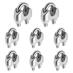 M8 5/16 Inch Stainless Steel Wire Rope Cable Clip Clamp, Wire Rope Clamp U Bo... - Picture 1 of 6