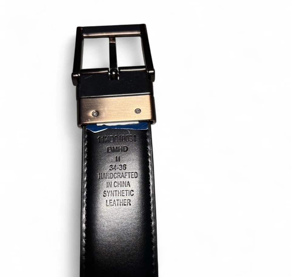 Cinturón de cuero bidireccional Kenneth Cole Reaction negro y marrón, talla 34-36 (M) Foto 4 de 4