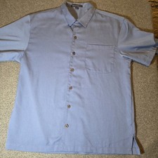 Port Authority Men's Blue Short Sleeve Button-up Pocket Shirt Collared 836