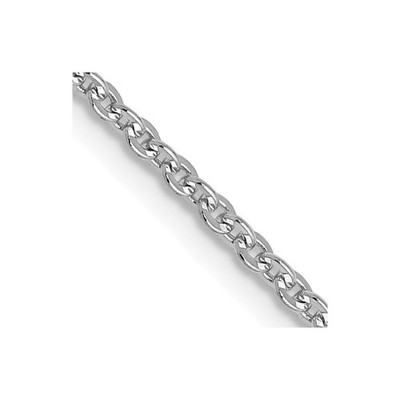 14K Weißgold 1,7 mm Flachkabel Kette Halskette 20'' für Frauen 3,75 gm