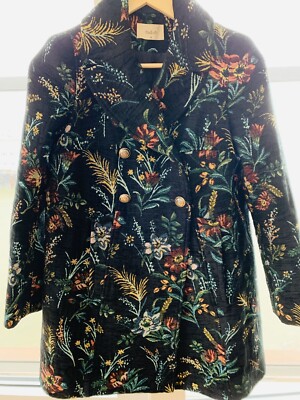 Hochwertiger Mantel des Luxuslabels BASH   ba&sh   Schwarz mit Blumen Gr. XS